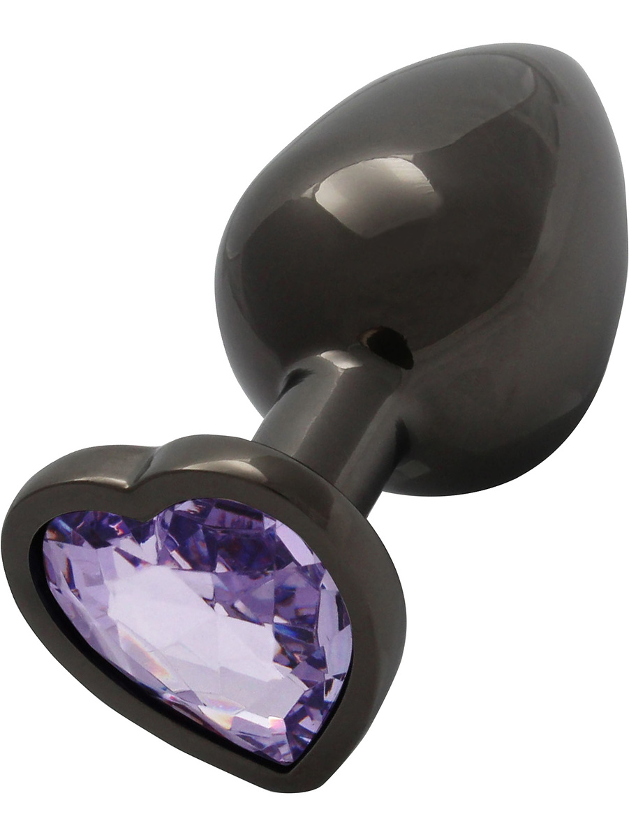 Heart Gem Metal Analplugg, Medium