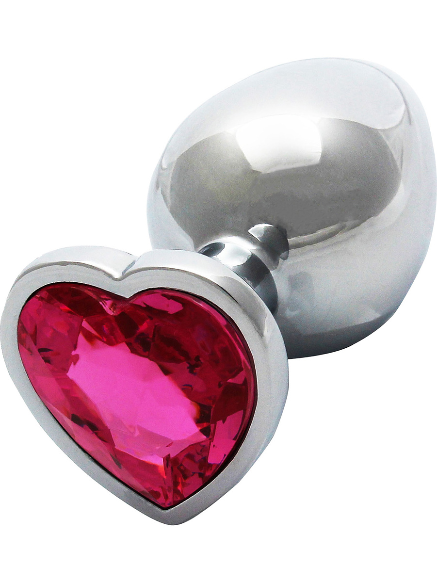 Heart Gem Metal Analplugg, Medium