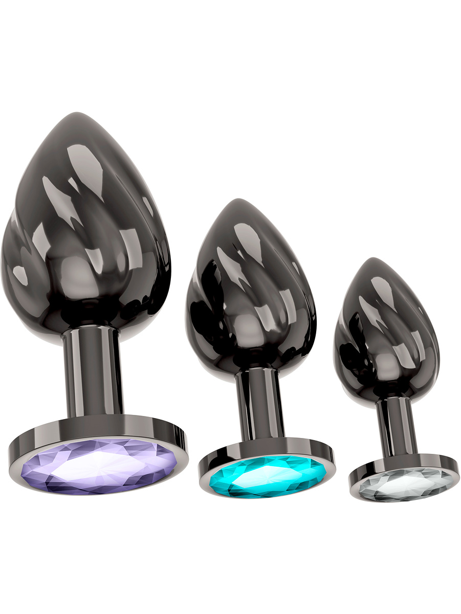 Metall Analpluggar Set med Diamant