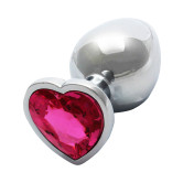 Heart Gem Metal Analplugg, Medium