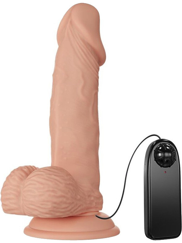 Beautiful Zebulon, Slide-Skin Vibrerande Dildo, 19 cm